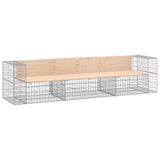 Garden Bench Brown and Silver Solid pine wood, Galvanised steel 3196251