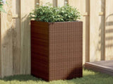 Garden Planters 2 pcs Brown 40x40x80 cm Poly Rattan 3210520
