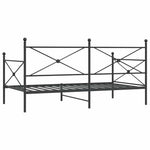 ZNTS Day Bed without Mattress Black 100x190 cm Steel 4104669