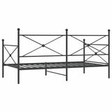Day Bed without Mattress Black 100x200 cm Steel 4104670