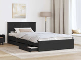 Bed Frame with Drawer Black 100 x 200 cm Engineer Wood 3410736