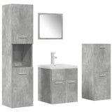 5 Piece Bathroom Furniture Set Concrete Grey Engineered Wood 3324895