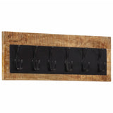 Wall-mounted Coat Rack with 6 Hooks Solid Wood Mango 358952