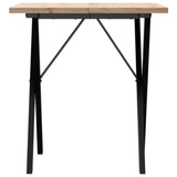 ZNTS Dining Table X-Frame 60x60x75.5 cm Solid Wood Pine and Steel 3282758