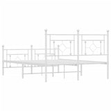 Metal Bed Frame without Mattress with Footboard White 140x200cm 374407