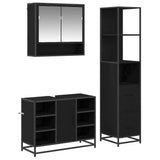Bathroom Furniture Set 3 pcs Black Oak Engineered Wood 3402571