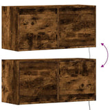 TV Wall Cabinet with LED Lights Smoked Oak 80x31x35 cm 852359