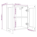 Hanging Glass Cabinet Lyon Brown Oak 60x31x60 cm Engineered Wood 815122