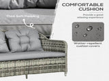 Four-Piece Rattan Set, with Glass-Top Table - Grey T3398P325108