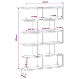 Wall Shelf Black Oak 70 x 17 x 101 cm Engineered Wood 8015009