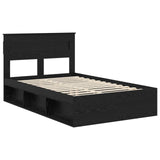 Bed Frame with Headboard Black 120 x 190 cm Solid Pine Wood 3409776