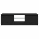 TV Cabinet with LED Lights Black Oak 120x30x36 cm Engineered Wood 862034