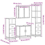 4 Piece Bathroom Furniture Set Sonoma Oak Engineered Wood 3301246