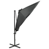 Cantilever Garden Parasol with Pole and LED Lights Anthracite 300 cm 312330