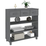 Console Table HAMAR Dark Grey 90x35x90 cm Solid Wood Pine 340466