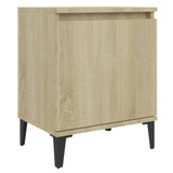 Bed Cabinets with Metal Legs Sonoma Oak 40x30x50 cm 805840