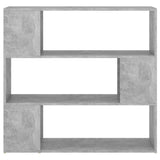 809183 Book Cabinet Room Divider Concrete Grey 100x24x94 cm