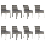 ZNTS 9 Piece Outdoor Dining Set with Cushions Poly Rattan Grey 3100406