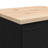 Garage Storage Cabinet Black 60x51x85 cm Solid Wood Pine 860599