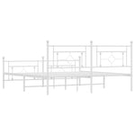 Metal Bed Frame without Mattress with Footboard White 183x213cm 374411