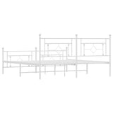 Metal Bed Frame without Mattress with Footboard White 183x213cm 374411