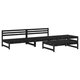 4 Piece Garden Lounge Set Black Solid Wood Pine 3186596