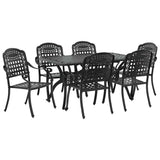 Garden Dining Set 7 pcs Black Aluminium 3334649