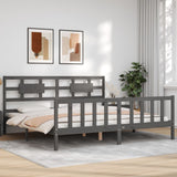 Bed Frame without Mattress Grey 200x200 cm Solid Wood Pine 3192578
