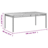 9 Piece Garden Dining Set with Cushions Grey Poly Rattan 3213574