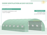 6 x 3 x 2 m Polytunnel Greenhouse with Roll-up Door and 12 Mesh Windows, Walk-in Garden Tunnel Warm T3398P314102