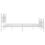 Bed Frame White Powder-Coated Steel Double Industrial Bed Frame 353611