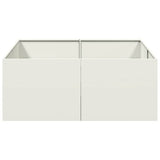 Planter White 100x100x40 cm Steel 860816