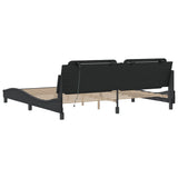 Bed Frame with LED without Mattress "Zadar" Black 200x200 cm 3214131