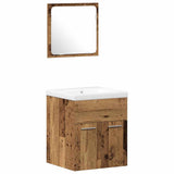 Bathroom Furniture Set with Door 4 pcs Old Wood Engineered Wood 3332578