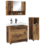 Bathroom Furniture Set 3 pcs Old Wood Engineered Wood and Metal 3393031