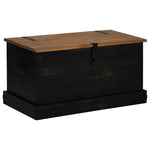 ZNTS Storage Chest HALDEN Black 91x48x47 cm Solid Wood Pine 4018404