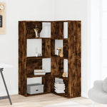 Corner Bookcase 4-Tier Smoked Oak 85x85x140 cm Engineered Wood 3307814