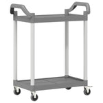 ZNTS 2-Tier Trolley Grey 81x41x92 cm Aluminium 30327