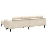 Fabric Sofa with Cushion Cream 208 cm Corduroy fabric 3335133