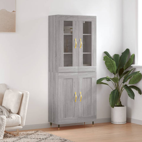 Highboard Grey Sonoma 69.5x34x180 cm Engineered Wood 3198327