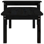 ZNTS 2 Piece Coffee Table Set Black Solid Wood Pine 822366