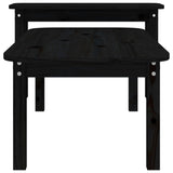 ZNTS 2 Piece Coffee Table Set Black Solid Wood Pine 822366