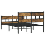 Metal Bed Frame without Mattress Smoked Oak 120x190 cm Small Double 4017068