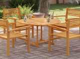Tabletop Natural Teak Solid teak wood 90 cm diameter Durable 48987