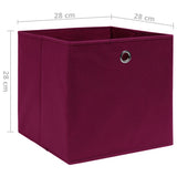 Storage Boxes 10 pcs Non-woven Fabric 28x28x28 cm Dark Red 325201