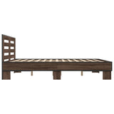 Bed Frame without Mattress Brown Oak 150x200 cm King Size 3280101