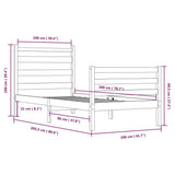 Bed Frame without Mattress Solid Wood Pine 100x200 cm White 3103704