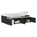 Storage Bed Frame Black oak 100 x 200 cm Engineered wood 3335182