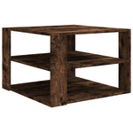 ZNTS Coffee Table Smoked Oak 60x60x40 cm Engineered Wood 826626