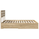 Bed Frame with Drawer with Headboard Manual Engineered Wood 3411631